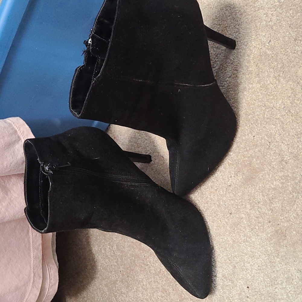 Women's black high heel boots